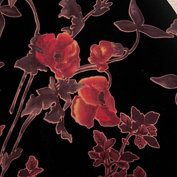 Crimson In Grace Floral Black Velveteen Burnout Top Large Shirt Spaghetti Strap - Picture 5 of 6